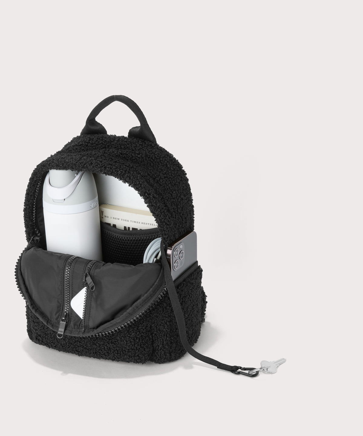 Dakota Backpack in Onyx Shearling . Small - Image 2