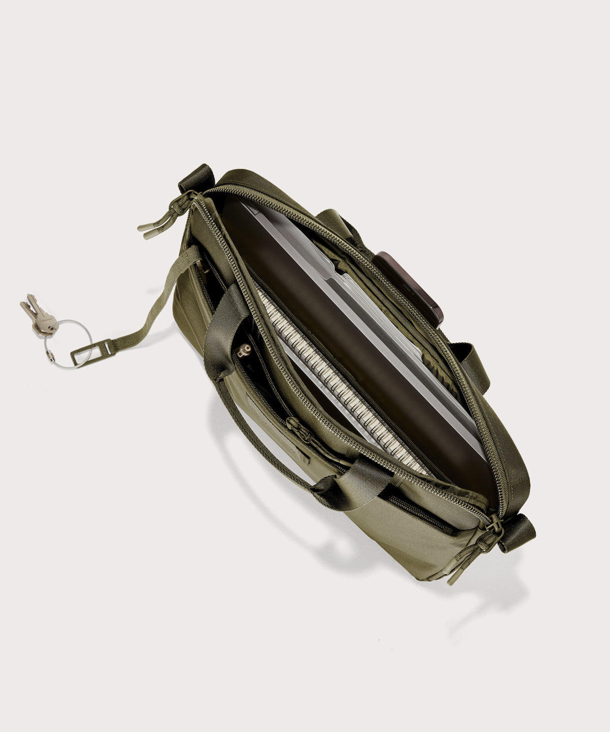 Oslo Slim Laptop Bag in Dark Moss - Image 2